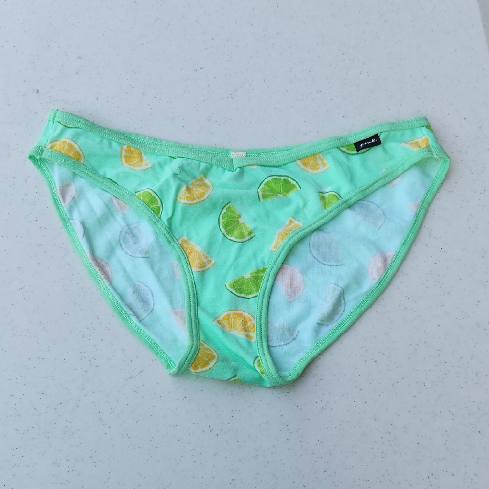 PINK Victoria's Secret Green Citrus Print Panties